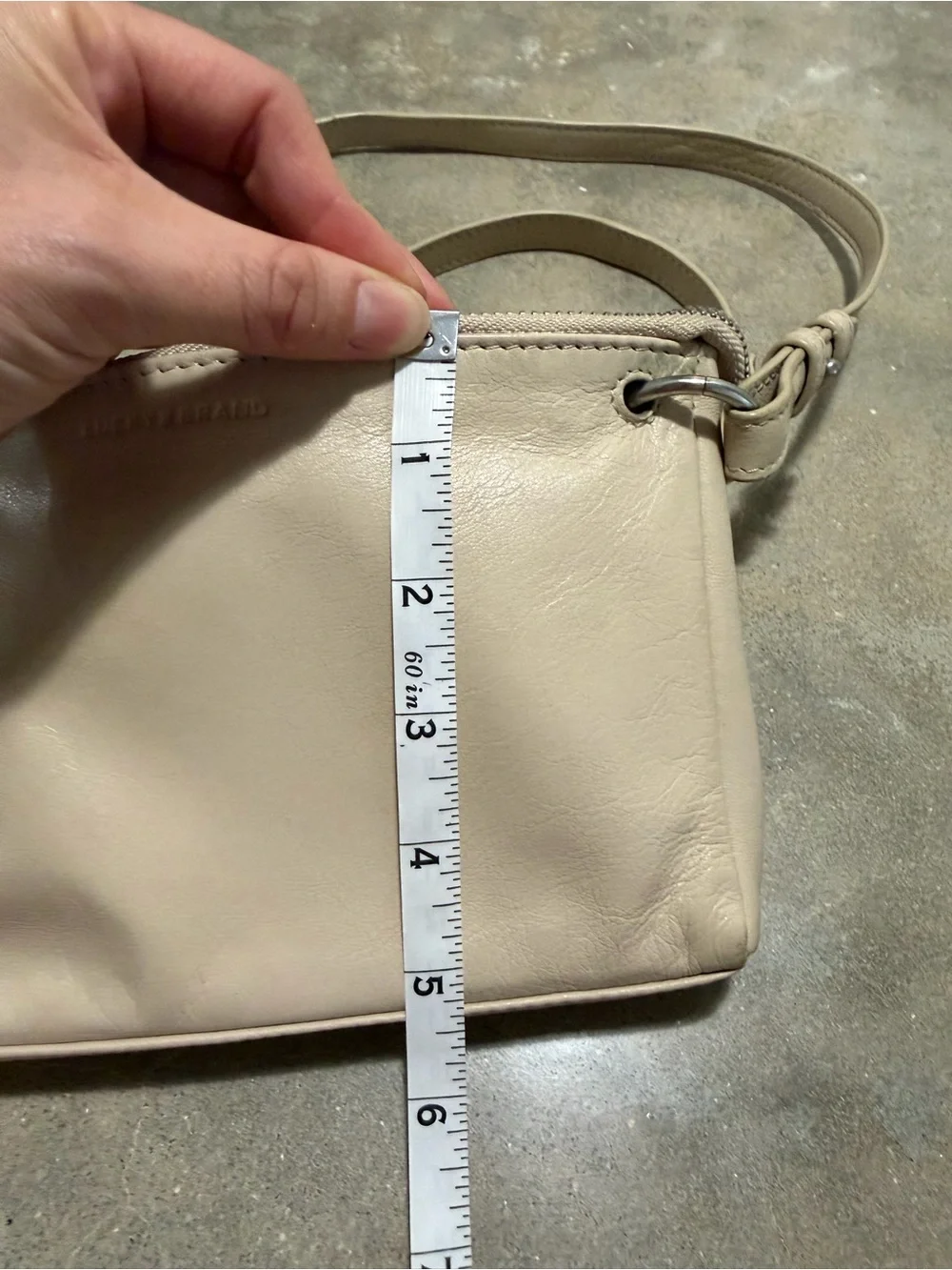 Leather Lucky Brand Crossbody Bag in Light Taupe